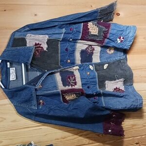 Sara Studio  Autumn-themed Blazer Jacket With Patches And Embroidery Woman's 3X